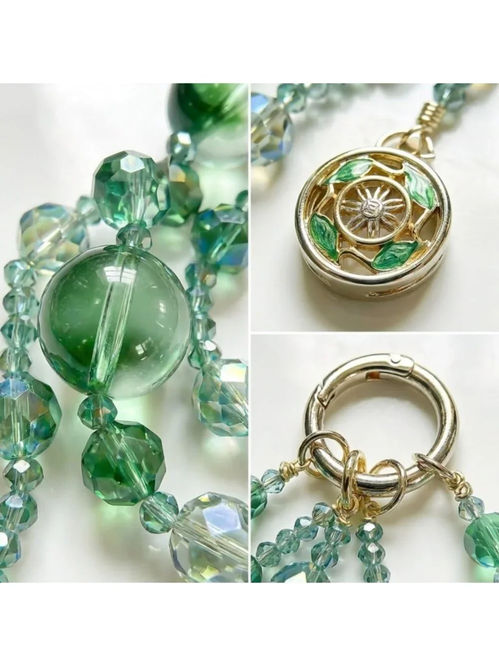 Sparkling Handmade Beaded Keychain | Multi-Style Acrylic & Glass Beads | Bag
